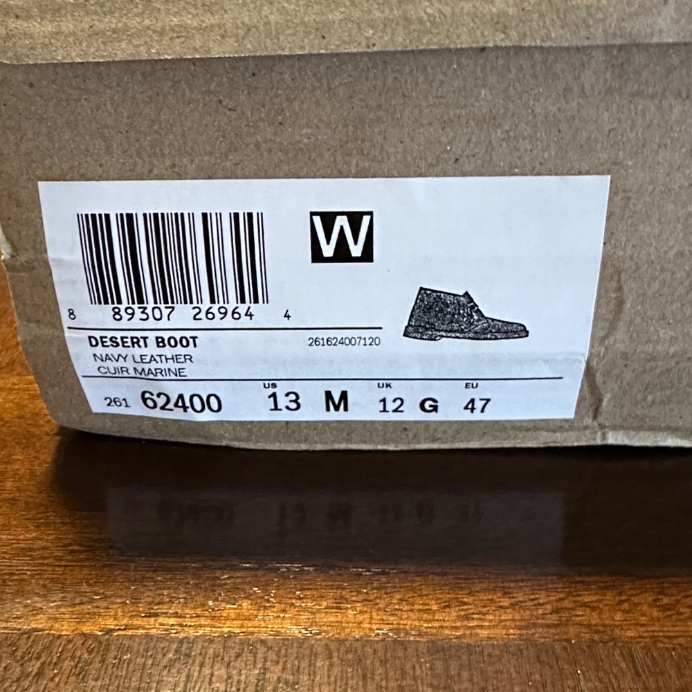 Clarks Men's Navy Leather Desert Boots - Picture 6 of 6